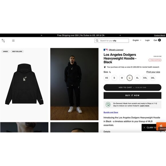 Peace Collective Los Angeles Dodgers Heavyweight Hoodie - Picture 5 of 5